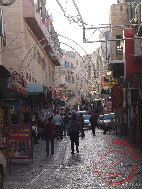 IsraÃ«l het Heilige land - Een winkelstraatje in het Palestijnse Bethlehem