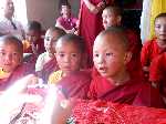 India: Jonge nonnen kijken vol belangstelling naar de digitale foto's - India_Ladakh_0212a.jpg - Copyright : Ronald van der Veer (http://www.veeronline.nl)